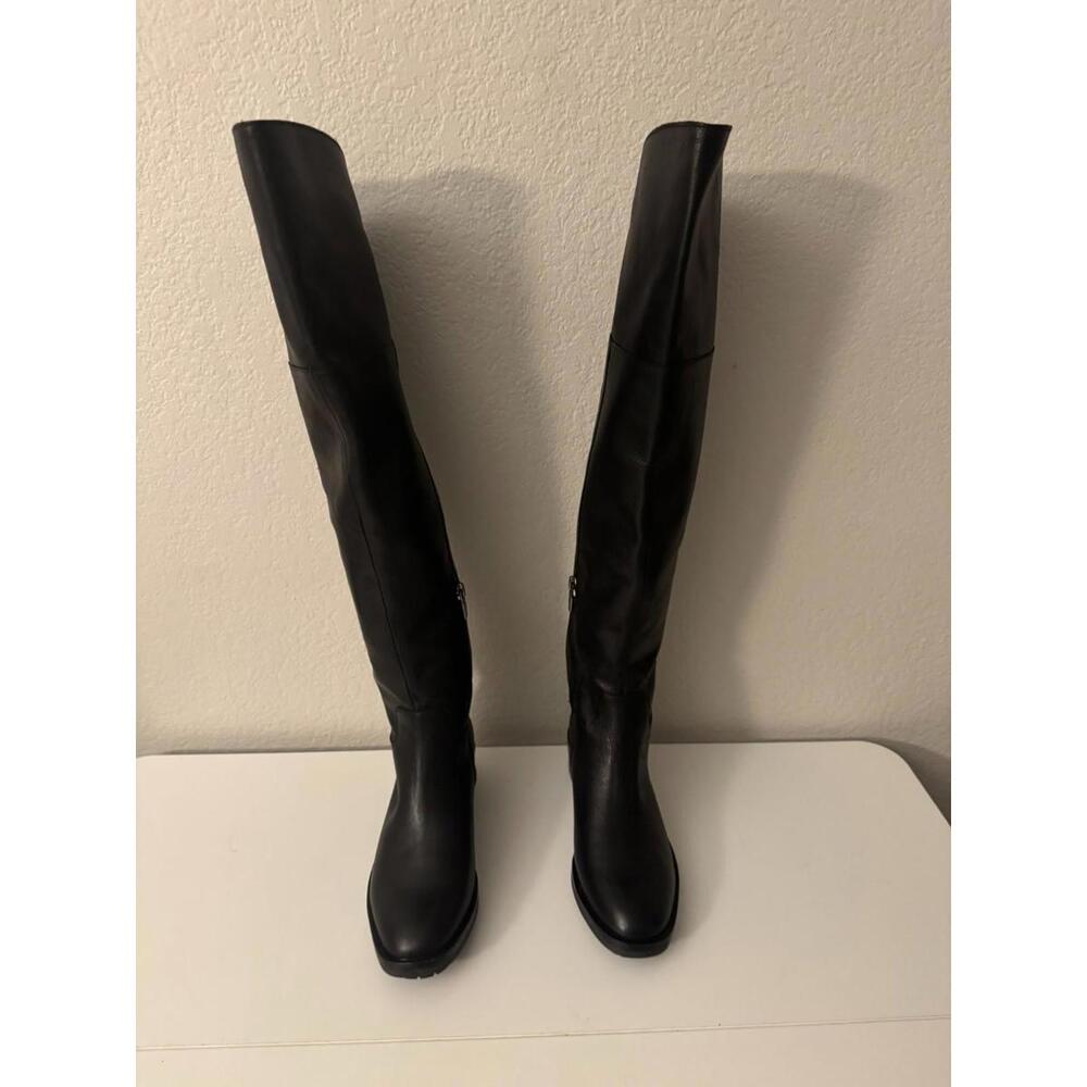 New Vince Camuto Jorshie Over the Knee Black Leather Boots Size US 6 - Picture 3 of 8